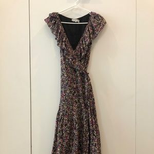 Apiece Apart Floral Wrap Midi Dress